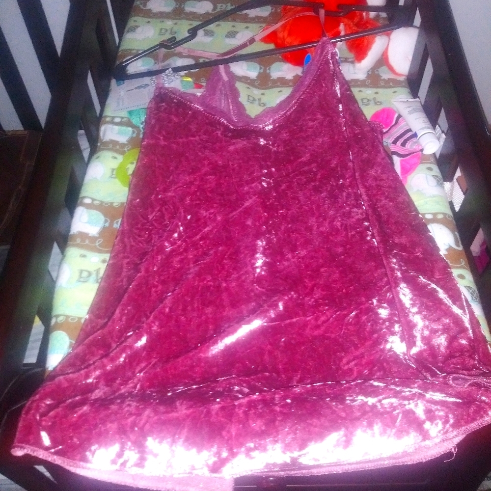 Pink velvet lingerie